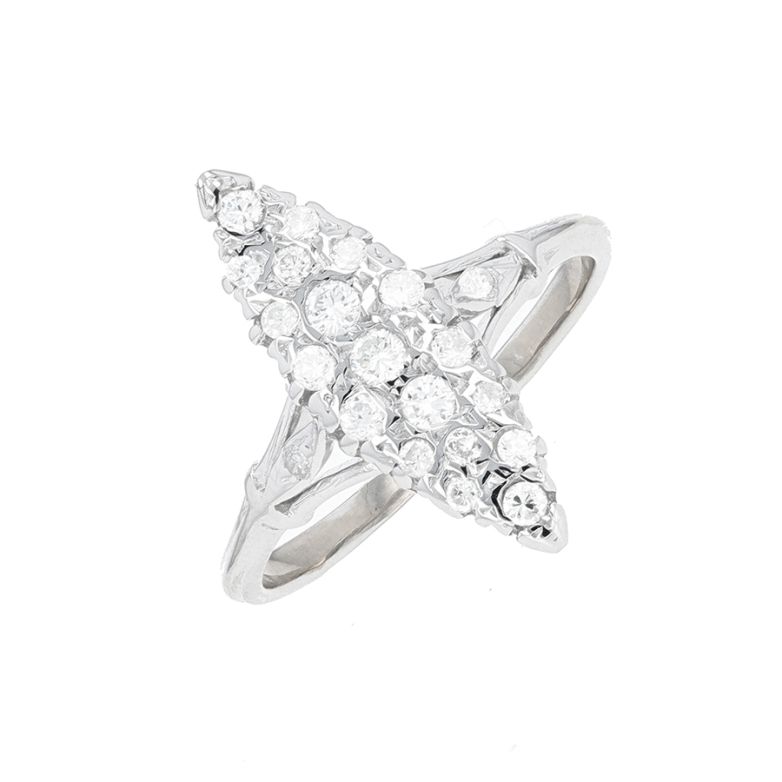 Bague marquise diamants 0.42 carat or blanc 3.82g Comme neuf -  reconditionné disponible sur Gemme Les Bijoux